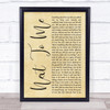 Imagine Dragons Next To Me Rustic Script Song Lyric Quote Print
