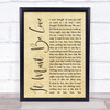 Madness It Must Be Love Rustic Script Song Lyric Quote Print