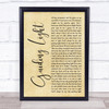 Mumford & Sons Guiding Light Rustic Script Song Lyric Quote Print