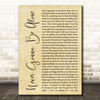 Nickelback Never Gonna Be Alone Rustic Script Song Lyric Quote Print