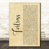 Queens of the Stone Age Fortress Rustic Script Song Lyric Quote Print