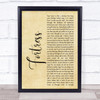 Queens of the Stone Age Fortress Rustic Script Song Lyric Quote Print