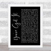 Simply Red You've Got It Black Script Song Lyric Quote Print