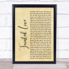 Soft Cell Tainted Love Rustic Script Song Lyric Quote Print