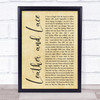 Stevie Nicks Leather And Lace Rustic Script Song Lyric Quote Print
