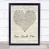 Lifehouse You And Me Script Heart Song Lyric Quote Print