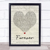 Lecrae Forever Script Heart Song Lyric Quote Print