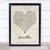 Midge Ure Breathe Script Heart Quote Song Lyric Print