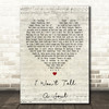 Charlie Puth I Won't Tell A Soul Script Heart Song Lyric Quote Print