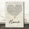 Depeche Mode Home Script Heart Song Lyric Quote Print