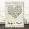 James Blunt Bonfire Heart Script Heart Song Lyric Quote Print