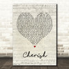 Kool & The Gang Cherish Script Heart Song Lyric Quote Print