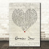 Nirvana Drain You Script Heart Song Lyric Quote Print