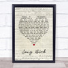 Oasis Song Bird Script Heart Song Lyric Quote Print