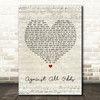 Phil Collins Against All Odds Script Heart Song Lyric Quote Print