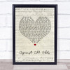 Phil Collins Against All Odds Script Heart Song Lyric Quote Print