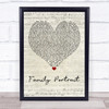 Pink Family Portrait Script Heart Song Lyric Quote Print
