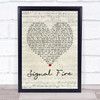 Snow Patrol Signal Fire Script Heart Song Lyric Quote Print