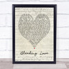 Bleeding Love Leona Lewis Script Heart Song Lyric Quote Print