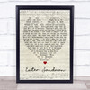 Enter Sandman Metallica Script Heart Song Lyric Quote Print