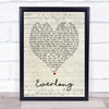 Everlong Foo Fighters Script Heart Song Lyric Quote Print