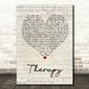 All Time Low Therapy Script Heart Song Lyric Quote Print