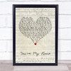 Billy Joel You're My Home Script Heart Song Lyric Quote Print