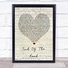 Boyz II Men End Of The Road Script Heart Song Lyric Quote Print