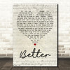 Boyzone Better Script Heart Song Lyric Quote Print