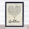 Boyzone Better Script Heart Song Lyric Quote Print