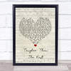 Bruce Springsteen Tougher Than The Rest Script Heart Song Lyric Quote Print