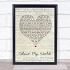 Chicago Colour My World Script Heart Song Lyric Quote Print