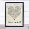 Cimorelli You're Worth It Script Heart Song Lyric Quote Print