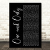Adele One And Only Black Script Song Lyric Quote Print