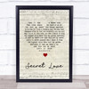 Doris Day Secret Love Script Heart Song Lyric Quote Print