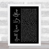 Anastacia You'll Never Be Alone Black Script Song Lyric Quote Print