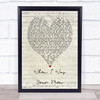 When I Was Your Man Bruno Mars Script Heart Song Lyric Quote Print