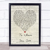 Josh Groban To Where You Are Script Heart Song Lyric Quote Print