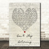 Journey Don't Stop Believing Script Heart Song Lyric Quote Print