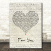 Liam Payne & Rita Ora For You Script Heart Song Lyric Quote Print