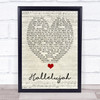 Hallelujah Leonard Cohen Script Heart Quote Song Lyric Print