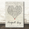 Lou Reed Perfect Day Script Heart Song Lyric Quote Print