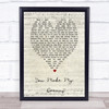 You Make My Dreams Hall & Oates Script Heart Song Lyric Quote Print