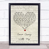 Norah Jones Come Away With Me Script Heart Song Lyric Quote Print