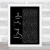 Bryan Adams Back To You Black Script Song Lyric Quote Print