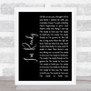 Bryan Adams I'm Ready Black Script Song Lyric Quote Print