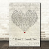 Savage Garden I Knew I Loved You Script Heart Song Lyric Quote Print