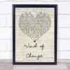 Scorpions Wind of Change Script Heart Song Lyric Quote Print