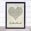 Shawn Mendes Understand Script Heart Song Lyric Quote Print