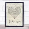 Squeeze If It's Love Script Heart Song Lyric Quote Print